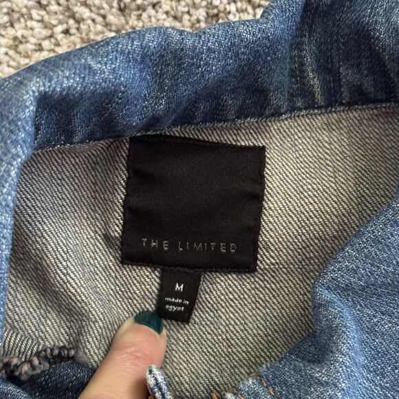 The Limited Denim Jean Jacket Blue Cotton Long Sleeve Women’s Size Medium - Picture 3 of 14